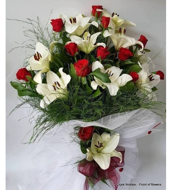 lilyum ve gül buketi