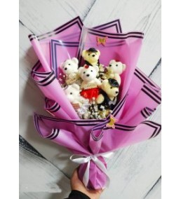 van pembe ayıcık buketi