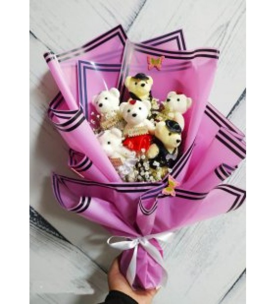 van pembe ayıcık buketi